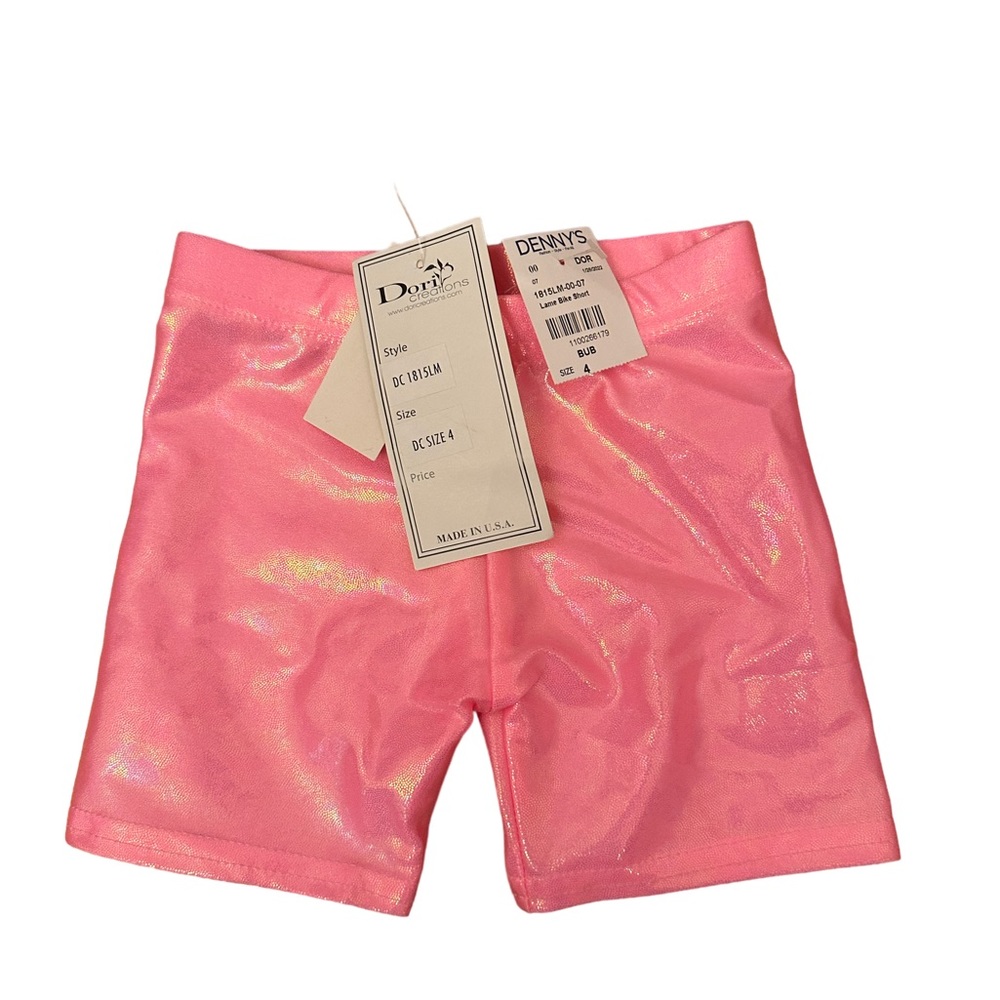 new biker shorts metallic bubblegum pink size 4T, Dori’s creations new with tags